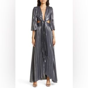 Ramy Brook Angel Pleated Metallic Gown size 2